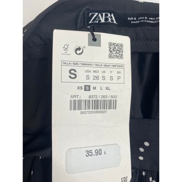 Zara Black and Silver Layered Ruffled Skort Women's Size Small NWT - Picture 6 of 10